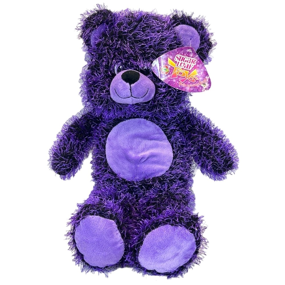 Kellytoy Sugar Loaf 21" Plush Shaggy‎ Purple Teddy Bear
